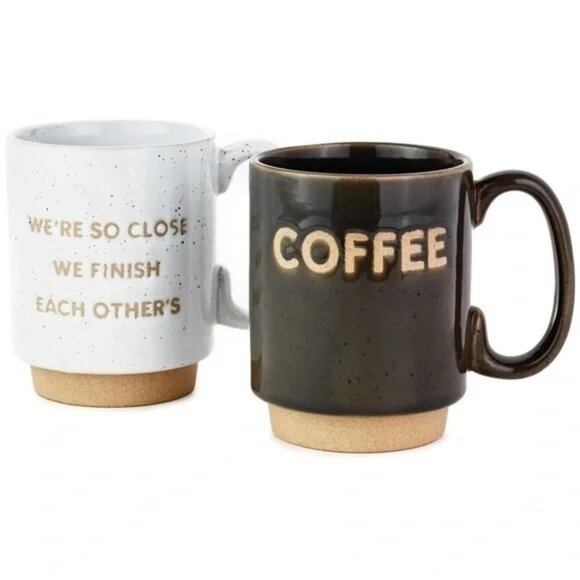 Hallmark Couples Stacking Coffee Mugs Set of 2 Husband Wife Pair - Picture 5 of 5